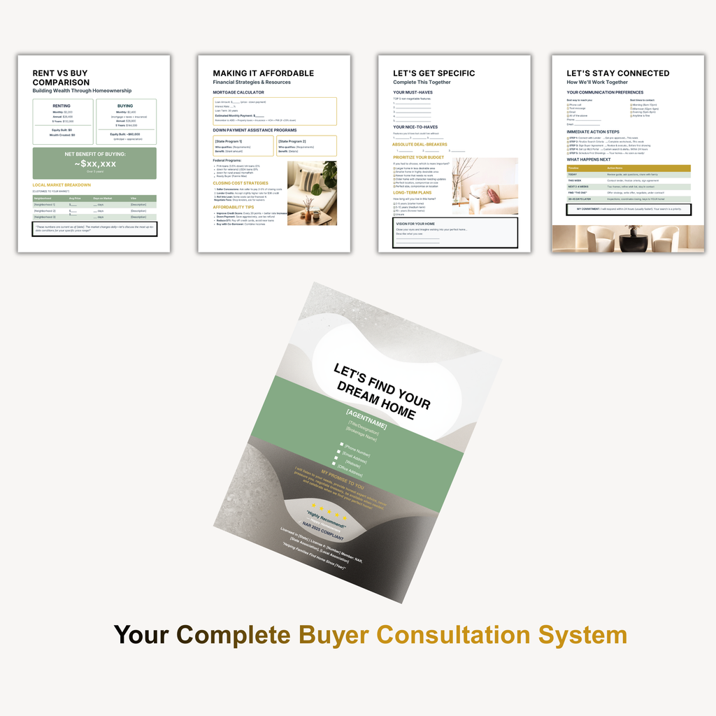 Buyer consultation guide for realtors - digital download 28 pages