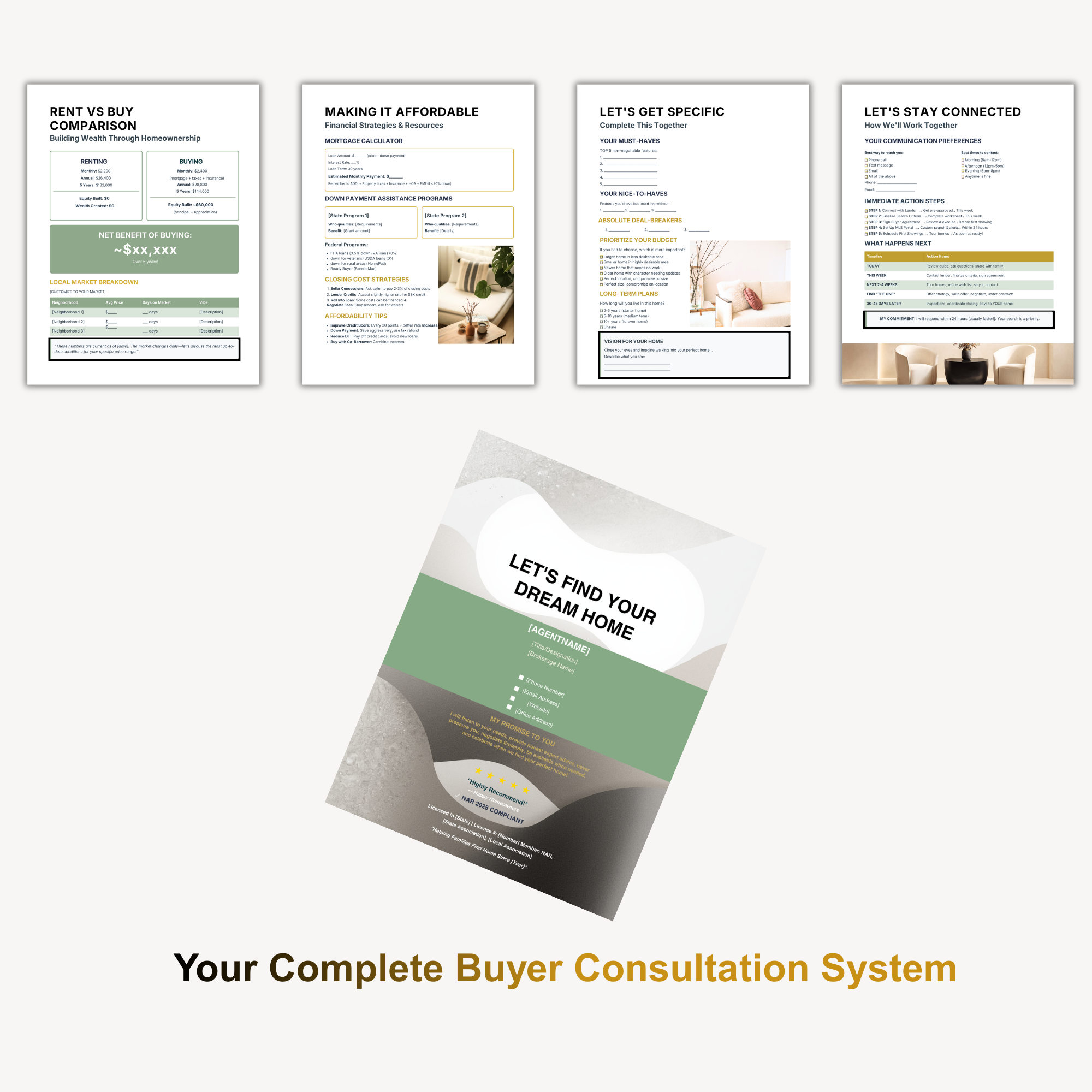 Buyer consultation guide for realtors - digital download 28 pages
