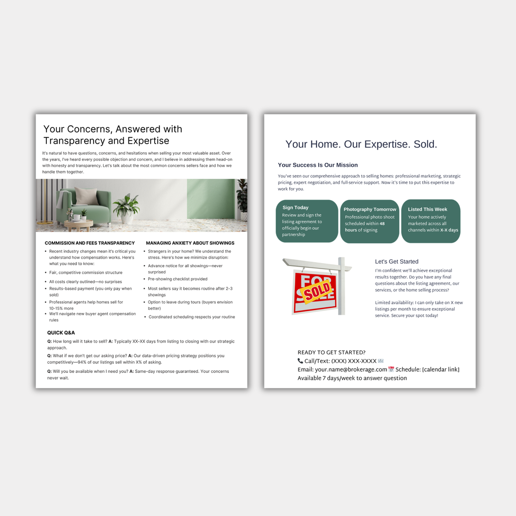 Real estate agent listing presentation - seller consultation guide