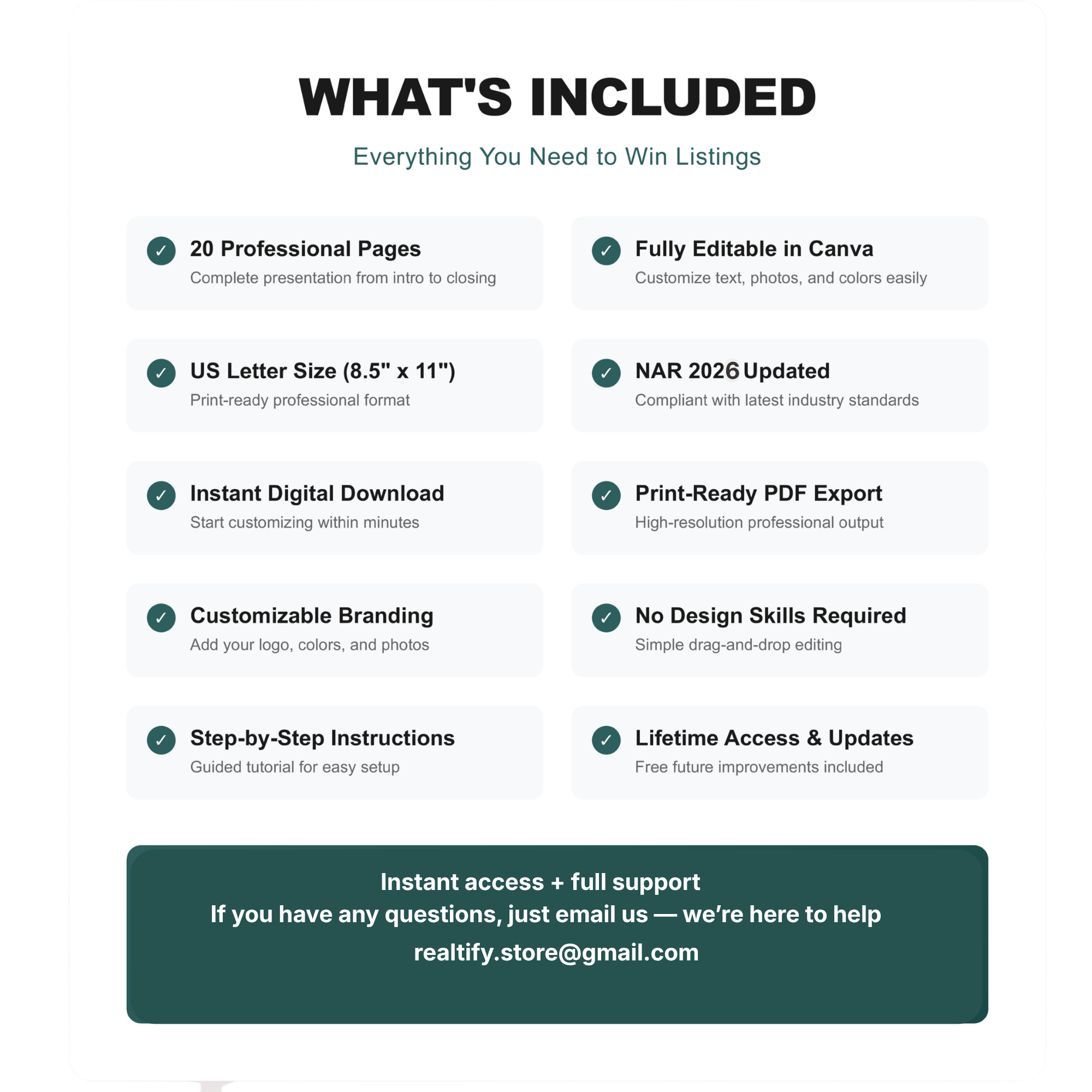 Listing presentation system for real estate agents - digital download